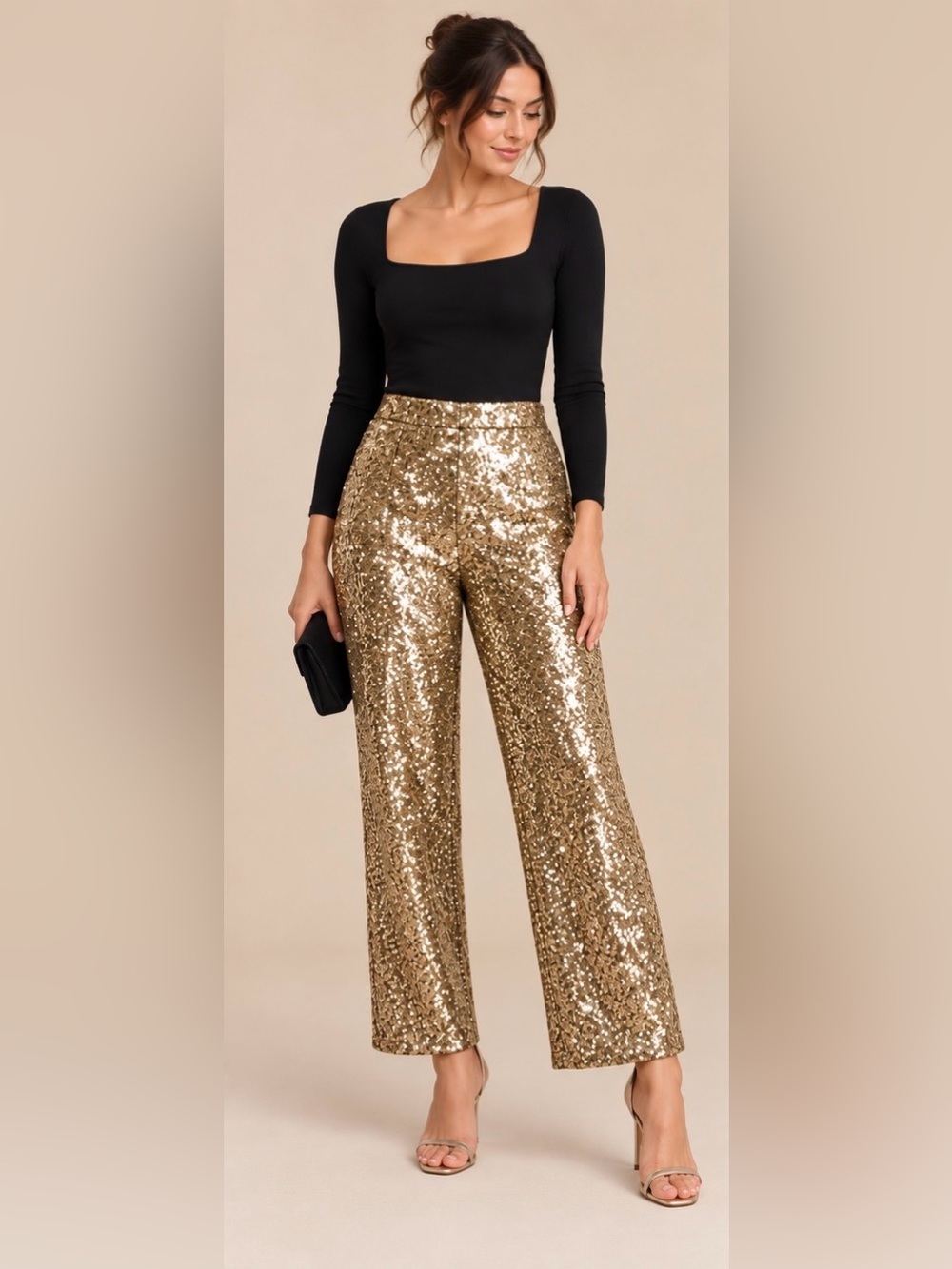 Alex Marie Gold Sequin Pants